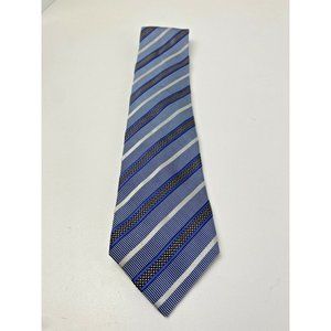 Ermenegildo Zegna Diagonal Stripe Men’s Blue Silk Neck Tie